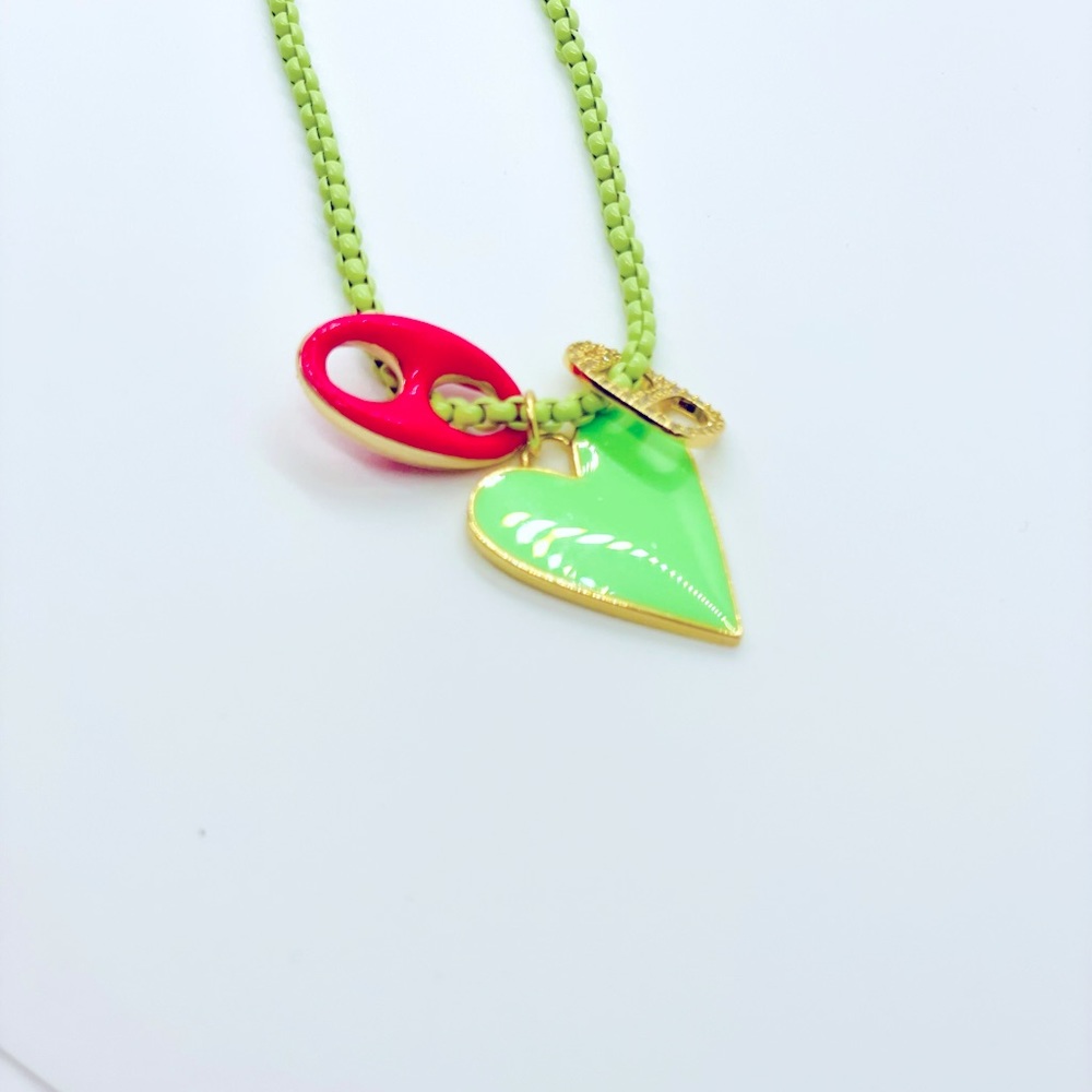 Green box chain with charms